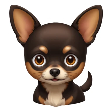 Chihuahua noir marron et feu sticker