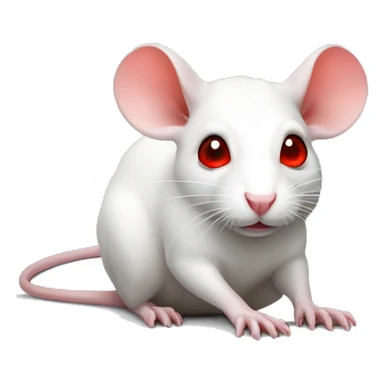 White rat with red eyes laying sticker