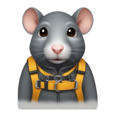 Rat wearing a harness sticker