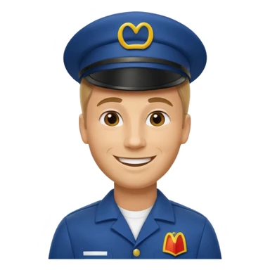 caucasian male McDonald's worker sticker