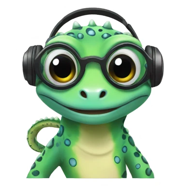 a sweet gecko with an headset sticker