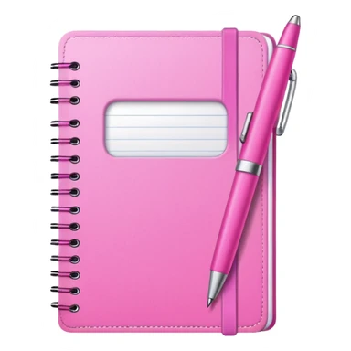 make a notebook with a pen with very girly pink tones. sticker
