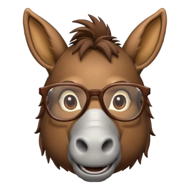Donkey with glasses sticker