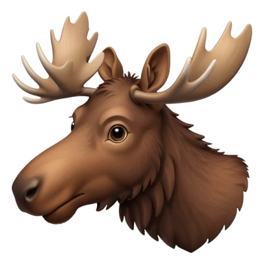 A high-resolution digital illustration of a young moose in a clean, semi-realistic style. The young moose is shown facing sideways head tilted  sticker