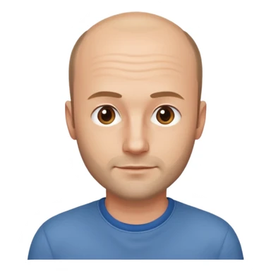 man mid 30's casual clothes balding hairline sticker