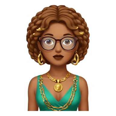 brownie Medusa Versace with glasses  sticker