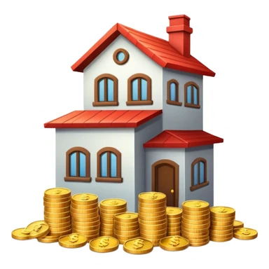 stack of coins behind the building  sticker