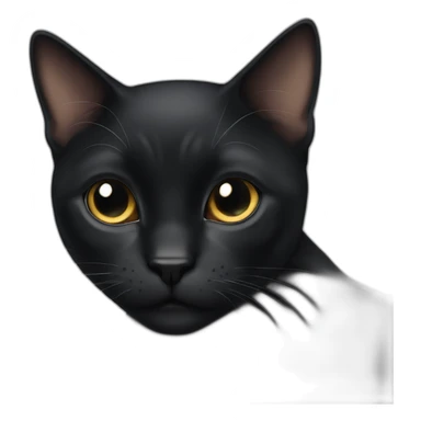 A fully black short haired cat sticker