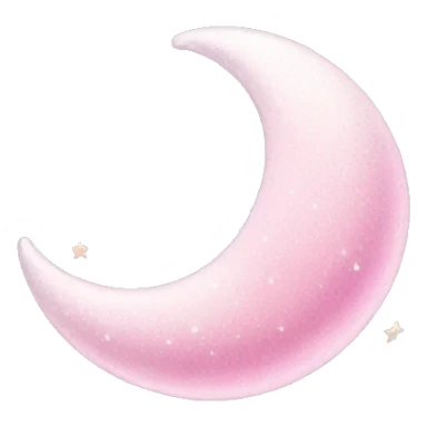 Pink crescent moon with sparkly white clouds sticker
