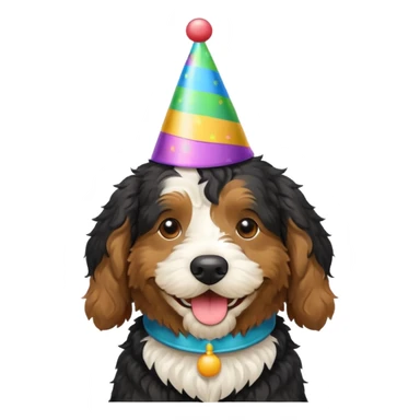 Bernedoodle celebrating sticker