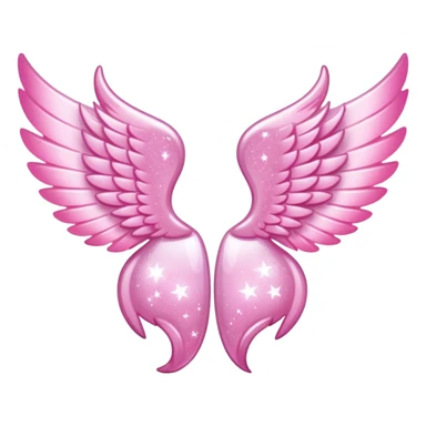 Sparkly little soft pink pony wings. Only left and right wings without pony. sticker