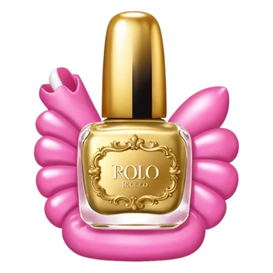 gold rococo pink inflatable puffy nail polish sticker