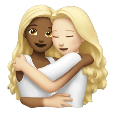  girl white and blond friends hugging each other   sticker