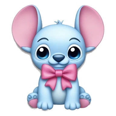 Stitch with pink bow sticker