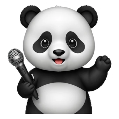 Panda singing with mic  sticker