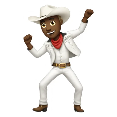 White Cowboy dancing  sticker