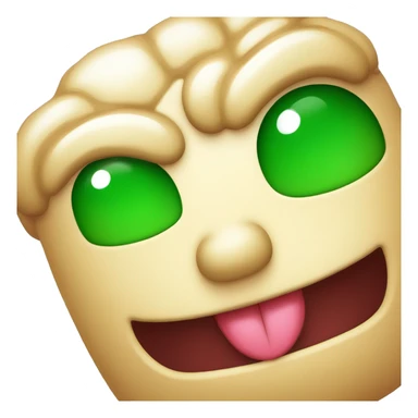cerveau lent multicouleur avec yeux exorbité vert et sourire insolant sticker