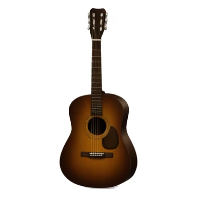 Acoustic guitar in dark brown colour sticker