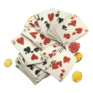 Poker table with cards and chips sticker