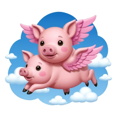 Pigs flying sticker
