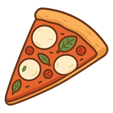 flat toon margherita pizza slice sticker