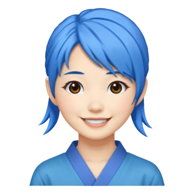 blue haired japanese woman sticker