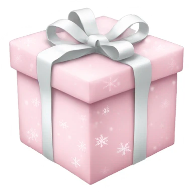 pale pink gift with white snowflakes sticker