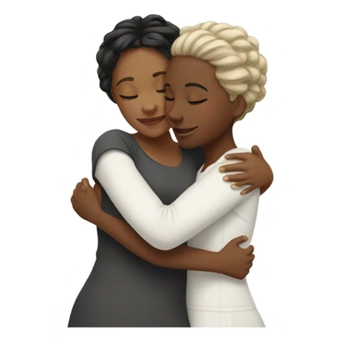 White sisters hugging  sticker