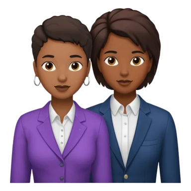 Black lesbian couple with one masculine with short hair and one feminine with long hair  sticker