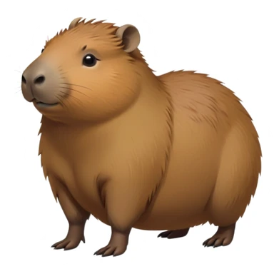 cinematic-capybara-realistic-full-body-on-all-fours-emoji,-plump-and-relaxed-body-soaking-in-the-warm-sun,-short-brown-fur-slightly-ruffled,-head-tilted-dramatically,-calm-expressive-eyes-exuding-serene-wisdom,-simplified-yet-realistic sticker