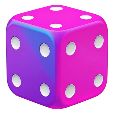 neon pink plue violet dice sticker