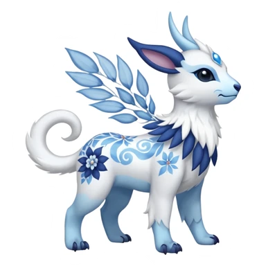 Floral Absol-Amaura-fusion-Fakemon-animal-creature  sticker