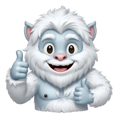 yeti thumbs up, smiling, winking sticker