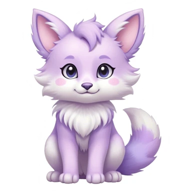 Kawaii bright fantasy ethereal anthro fursona animal with a tufted tail and round ears sticker
