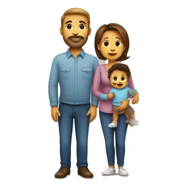Mom Dad and toddler sticker