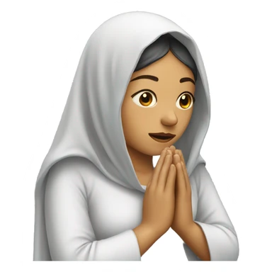 A women praying with a veil sticker