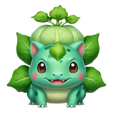 Bulbasaur with a green closed cabbage-like-sprout-bulb on back  sticker