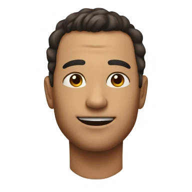 Man with slickback hairstyle, Eyes half closed like flirty and a half smile up from the right and a birthmark close to his nose near mouth in the right sticker