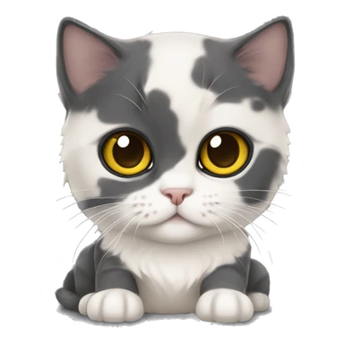 Tri color Scottish fold kitten with yellow eyes sticker