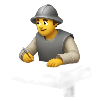 medieval architect in action, planning a building construction sticker