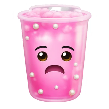 pink boba with while pearls sticker