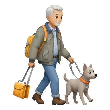 can you draw an old male person, ex construction worker, low SES, widowed, walks his dog everyday, plays chess with friends one a week, likes to draw sticker
