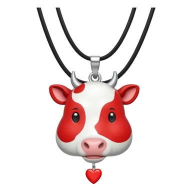 i need combination of this two emojis for making a neckless ❤️🐮 the desing must be simple so it can make easily sticker