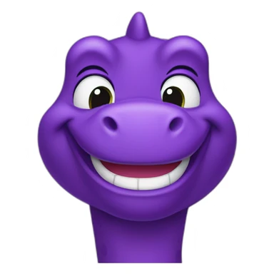barney the dinosaur purple smiling sticker