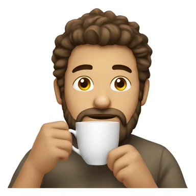 Regular emoji sipping tea sticker