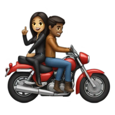 Girl and guy on a motorcycle sticker