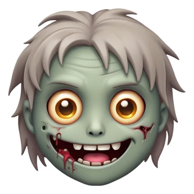 Cinematic Cute Zombie Portrait Emoji, with a delightfully quirky, slightly disheveled face in muted ashen hues, featuring quirky bright eyes and a playful, stitched-together smile, simplified yet irresistibly charming, highly detailed with a soft glowing outline that captures the adorable, offbeat spirit of a zombie who’s more cute than creepy! sticker