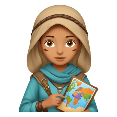 Girl + hood + map,Desert Nomads. sticker