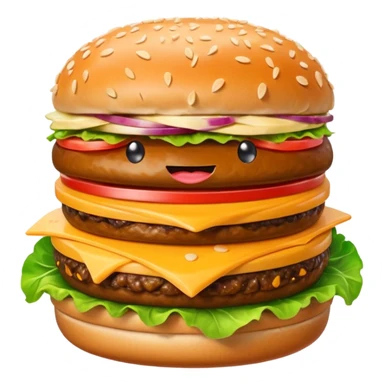 hamburger character with eyes and mouth sticker
