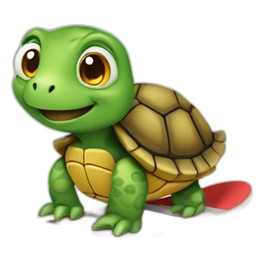 Turtle riding a scateboard sticker